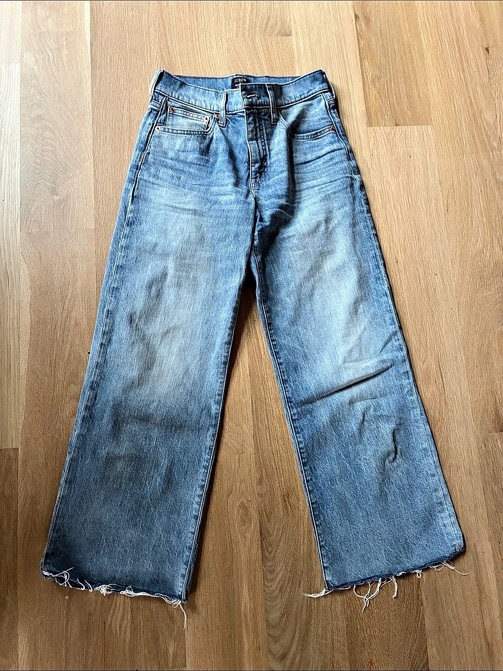 J.Crew Wide-Leg Crop Jean Blue Waist 24